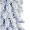 7ft. Pre-Lit Flocked Blue Artificial Alpine Pencil Christmas Tree, Clear Lights